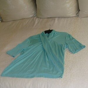 JONES NEW YORK Collection Cross-Front Top - XL Turquoise